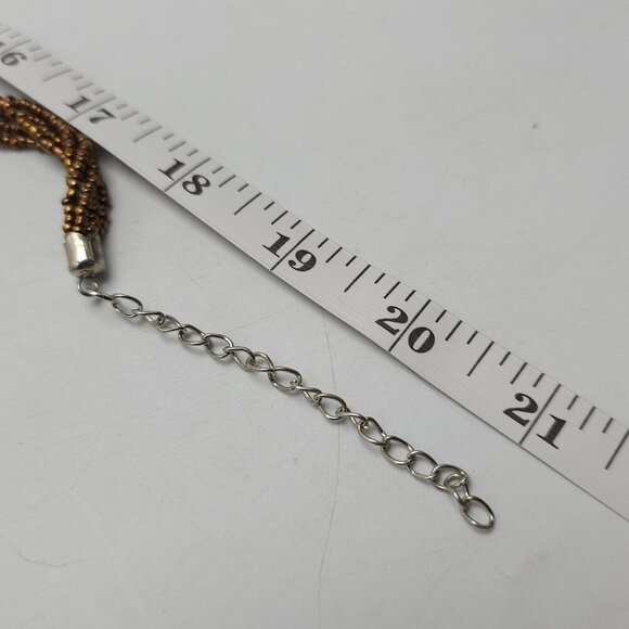 Handcrafted Murano Glass Pendant Necklace With Multicolor Swirl Brown Cord - Picture 6 of 7